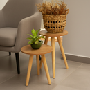 Kit de Mesinha Lateral Redonda de Canto de Sofá Para Sala Decoração