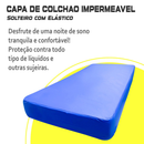 Capa de Colchão Impermeável Hospitalar Tamanho Solteiro Modelo Com Zíper ou Elástico