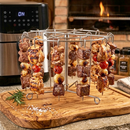Kit Espetos Churrasco Para Air Fryer Com Rack Suporte Espetinho Ponta Grelha Portátil Multiuso Forno