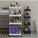 Armário Carrinho Organizador Multiuso Com 4 Camadas Com Rodinhas Cozinha Banheiro P M G ou Kit 3