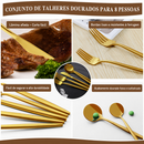 Opulent Oasis Kit Jogo Talheres Inox 24pçs Slim faqueiro Em Aço para cozinha utensílios domésticos