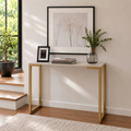 Aparador Industrial 90cm Mesa Buffet Sala Hall Entrada Pé Dourado Aço MDF Moderno 90x30x90