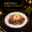 Kit 5 a 30 prato fundo com borda branco refeição churrasco festa jantar sopa Jogo de pratos plastico