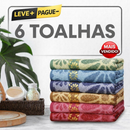 Kit Toalhas de Banho Estampada Grande 140x70cm Felpuda Macia Alta Qualidade Bordada