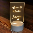 Abajur de Mesa Luminária Led 3D USB Lousa Tela para Escrever Decoração Presente Mães Pais Namorados