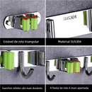 Promoção! Suporte Inox Multiuso de Parede - Gancho para Vassoura Rodo Pá