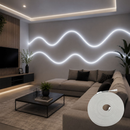 Mangueira LED Neon 12V 5 Metros Branco Frio com ou sem Fonte Luz Flexível IP67 para Decoração Interna e Externa