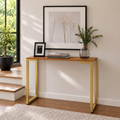 Aparador Industrial 90cm Mesa Buffet Sala Hall Entrada Pé Dourado Aço MDF Moderno 90x30x90