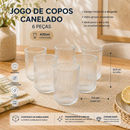 Jogo Copos Canelado e Taças Versalhes Clear Jogo Com 6 ou 12 Peças