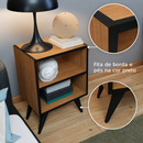 Mesa de Cabeceira Retrô Compacta com Nicho para Quarto Sala Casal ou Solteiro Palma