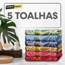 Kit Toalhas de Banho Estampada Grande 140x70cm Felpuda Macia Alta Qualidade Bordada