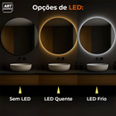 Espelho Redondo com LED Decorativo para Banheiro Lavabo Quarto Sala Iluminado Moderno Premium