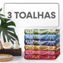 Kit Toalhas de Banho Estampada Grande 140x70cm Felpuda Macia Alta Qualidade Bordada