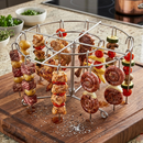 Kit Espetos Churrasco Para Air Fryer Com Rack Suporte Espetinho Ponta Grelha Portátil Multiuso Forno
