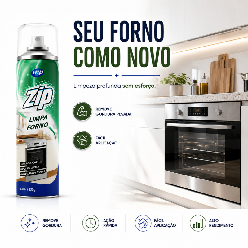 Spray Espuma Limpa Forno Fogão Panela Remove Gorduras Zip 300ml My Place