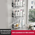 Suporte De Shampoo Prateleiras De Banheiro Sem Furo Premium
