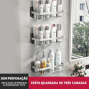 Suporte De Shampoo Prateleiras De Banheiro Sem Furo Premium