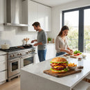Kit Hamburgueria Completo Modelador de Hambúrguer Molde Ovo Espátulas Curva Reta Inox Tampa Abafador