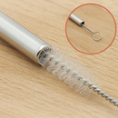 Kit 5 Peças Canudo Reto, Curvo e Escovinha Limpeza Inox