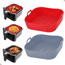 1/2/3 Formas de Silicone Quadrada 16x16cm Assadeira Air Fryer e Forno Forma para Fritadeira Elétrica com Alça