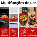 1/2/3 Formas de Silicone Quadrada 16x16cm Assadeira Air Fryer e Forno Forma para Fritadeira Elétrica com Alça