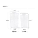 Garrafa De Acrílico Transparente Caixa Portátil Geladeira Leite Suco Bebidas Água 500ml ou1000ml