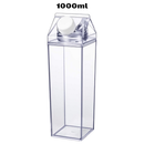 Garrafa De Acrílico Transparente Caixa Portátil Geladeira Leite Suco Bebidas Água 500ml ou1000ml