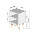 Mesa de Cabeceira Retrô Compacta com Nicho para Quarto Sala Casal ou Solteiro Palma