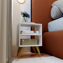 Mesa de Cabeceira Retrô Compacta com Nicho para Quarto Sala Casal ou Solteiro Palma
