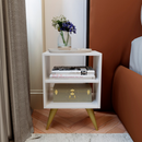 Mesa de Cabeceira Retrô Compacta com Nicho para Quarto Sala Casal ou Solteiro Palma