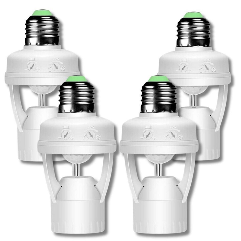 KIT 1/2/3/4 Sensor De Presença Com Fotocélula Para Lâmpada Soquete