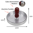 Kit Hamburgueria Completo Modelador de Hambúrguer Molde Ovo Espátulas Curva Reta Inox Tampa Abafador