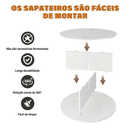 Sapateira Giratória Branca de 8/7/6/5 Níveis com Divisórias para Botas - Grande Capacidade