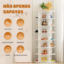 Sapateira Giratória Branca de 8/7/6/5 Níveis com Divisórias para Botas - Grande Capacidade