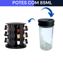 Porta Temperos Profissional Giratório 9 Potes Vidro Tampa Dosadora Condimentos PROMOÇÃO LIMITADA