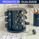 Porta Temperos Profissional Giratório 9 Potes Vidro Tampa Dosadora Condimentos PROMOÇÃO LIMITADA