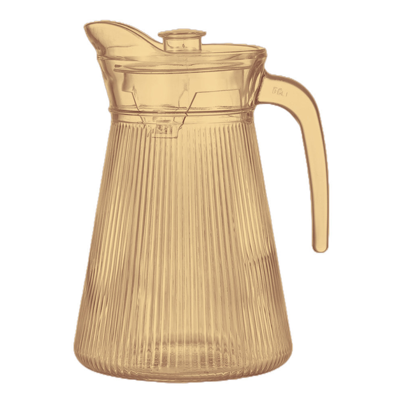 Jarra De Vidro Dourada Com Tampa Acrilico 1620ml