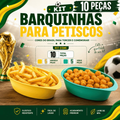 Kit 10 Tigelas Barquinha Vasilha Para Petiscos Pote Cumbuca Petisqueira Caldos Servir Petiscos Festa
