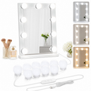 Luz Arandela Camarim LED 10 Lâmpadas Para Espelho Maquiagem Studio Auto Colante USB Bivolt