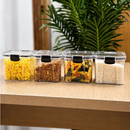 Monte Seu Kit Conjunto De Potes Herméticos em Acrílico Cristal com Trava Empilhável